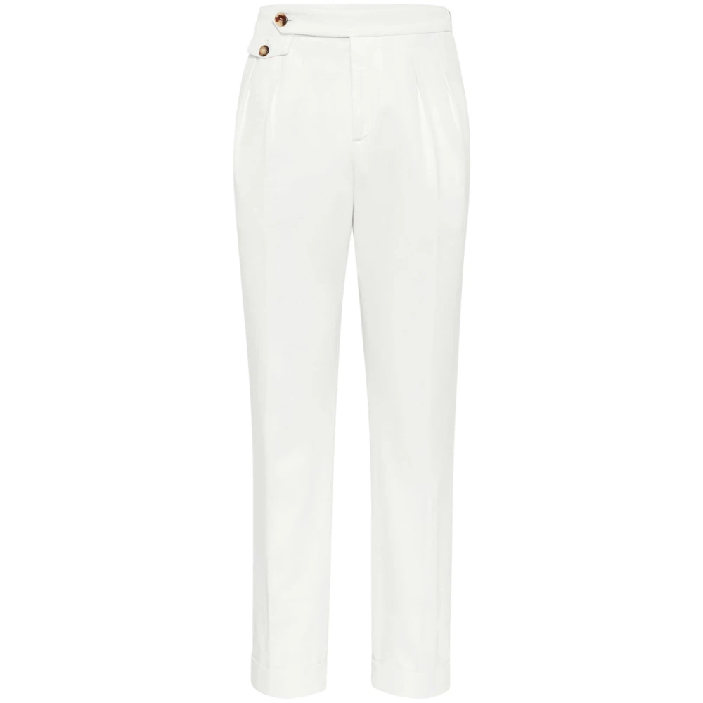 BRUNELLO CUCINELLI Elegante Herenbroek White Heren