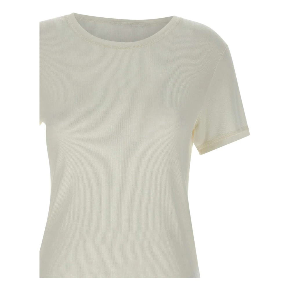 Remain Birger Christensen Witte Jersey T-shirt met Boothals White Dames