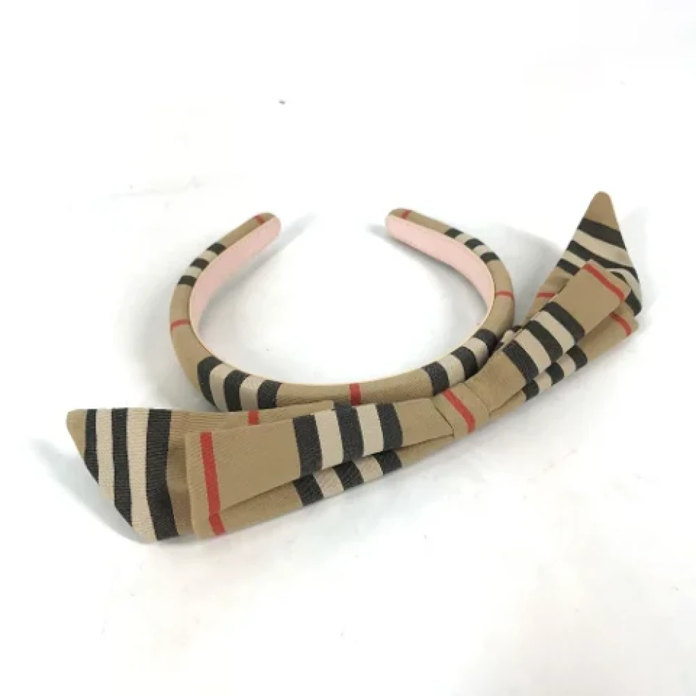 Burberry Vintage Pre-owned Canvas hair-accessories Beige Dames