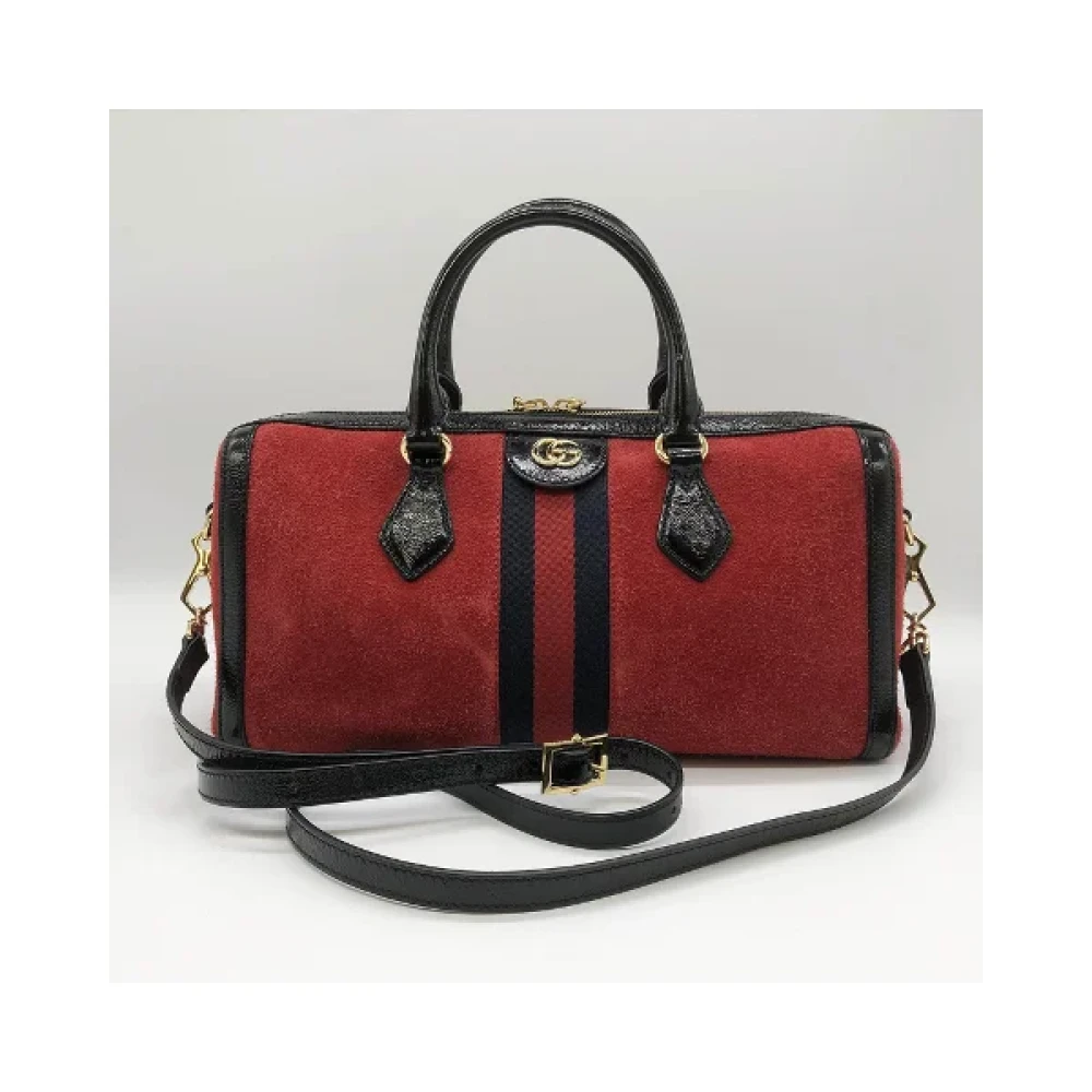 Gucci Vintage Pre-owned Suede handbags Red Dames