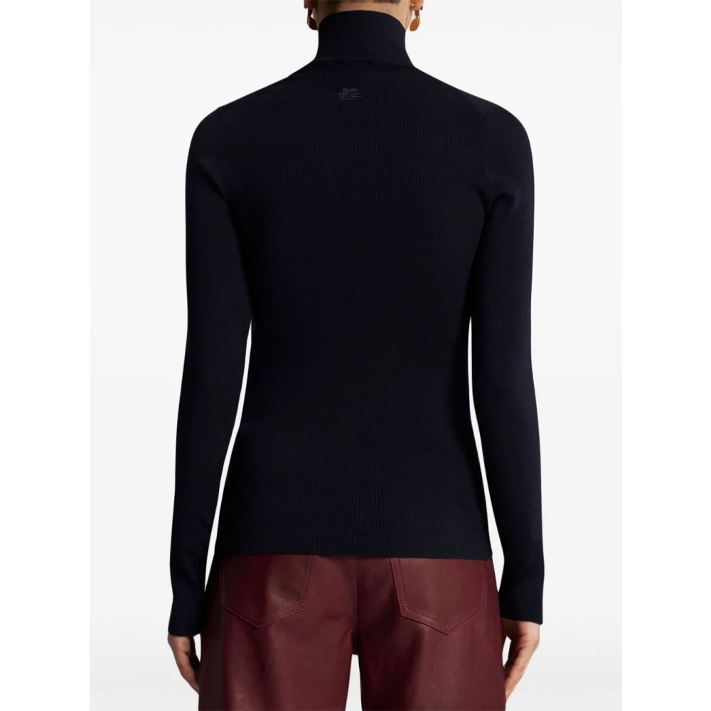 ETRO Blauwe Gebreide Trui Blue Dames