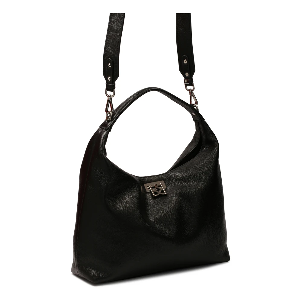 Kazar Zwarte handtas met een losse pasvorm Black Dames