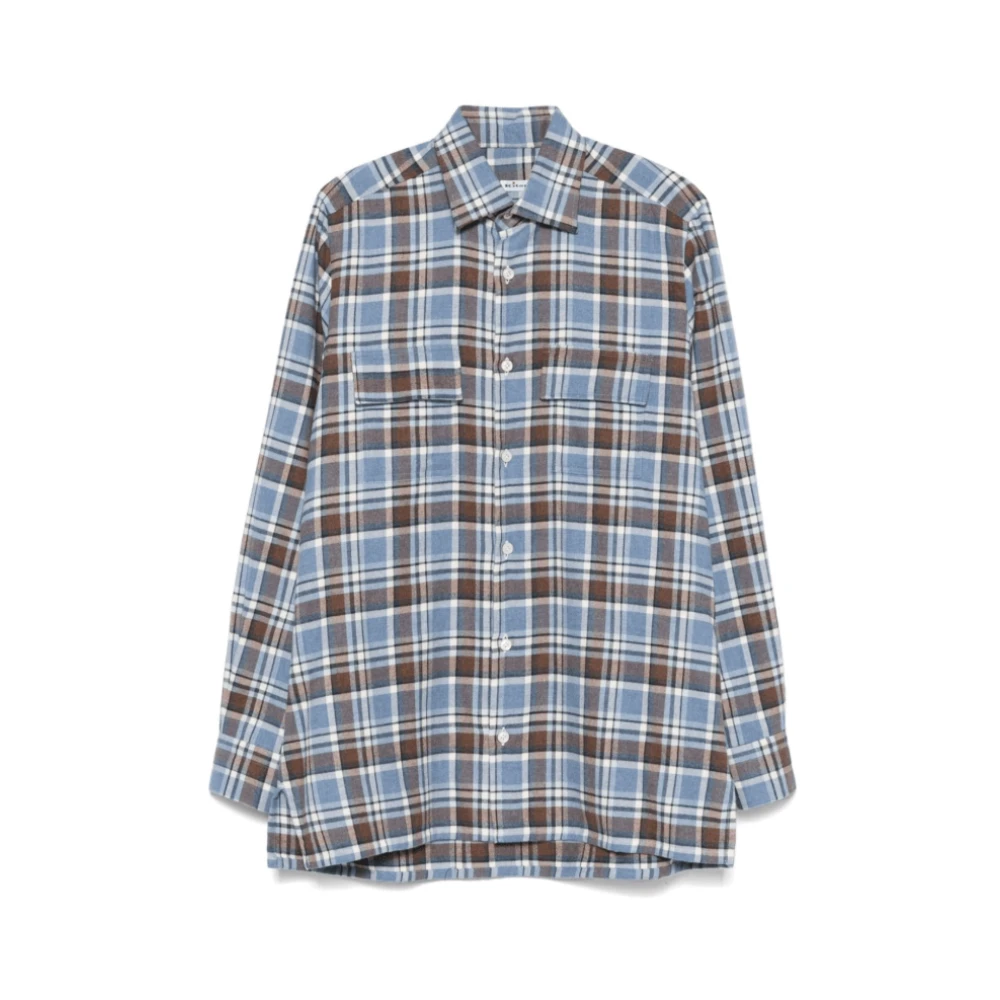 Kiton Lichtblauw Flanellen Shirt met Zakken Blue Heren