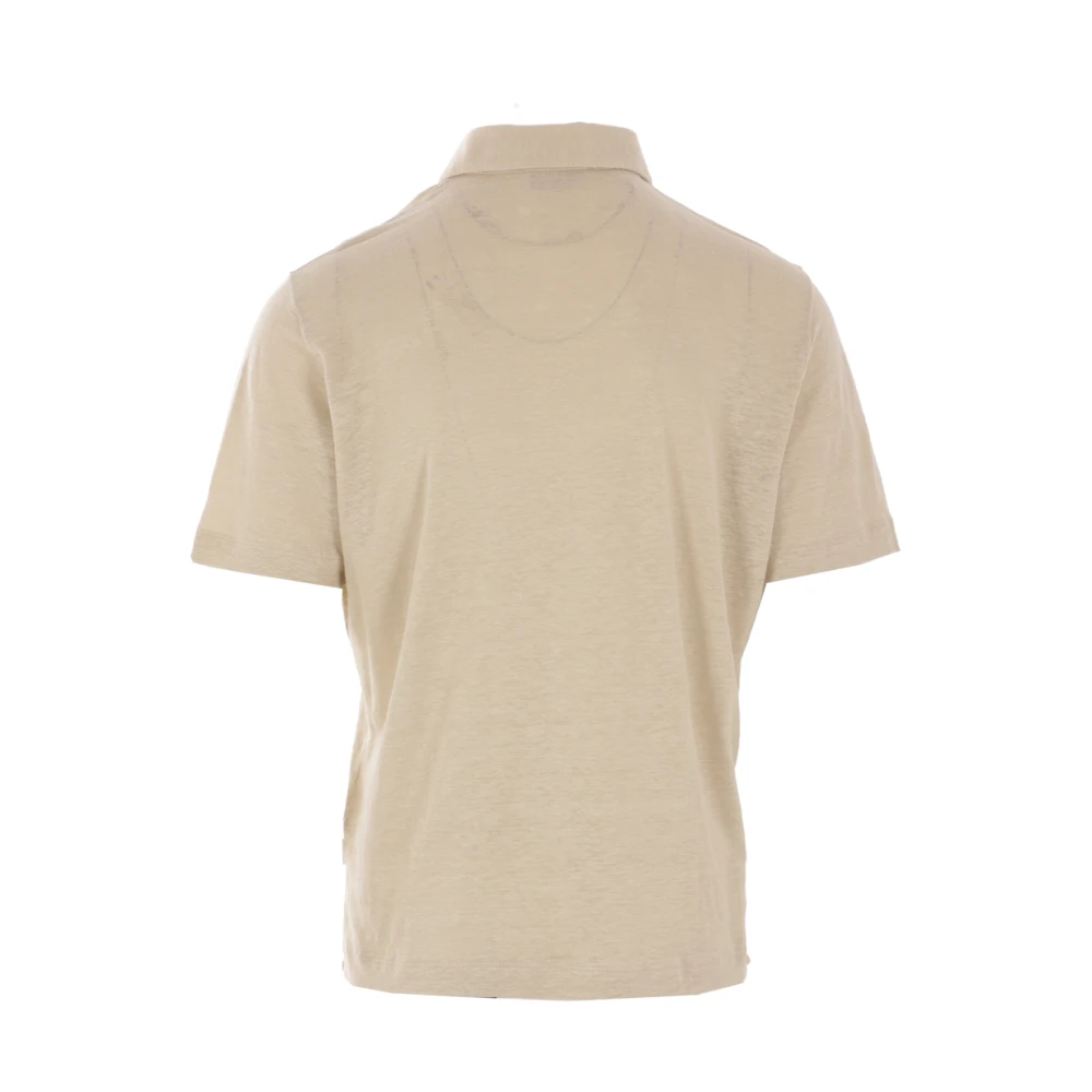 Lardini Beige Linnen Polo Shirt Beige Heren