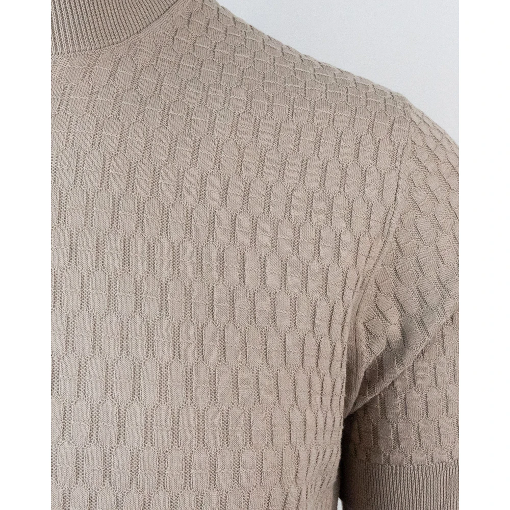 Paolo Pecora Slim Fit Crewneck Sweater Beige Heren