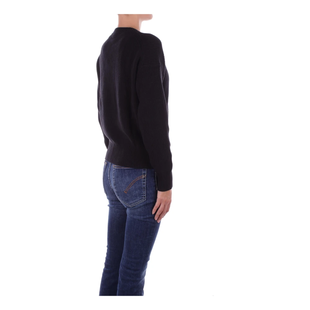 Guess Zwart Logo Front Sweater Black Dames