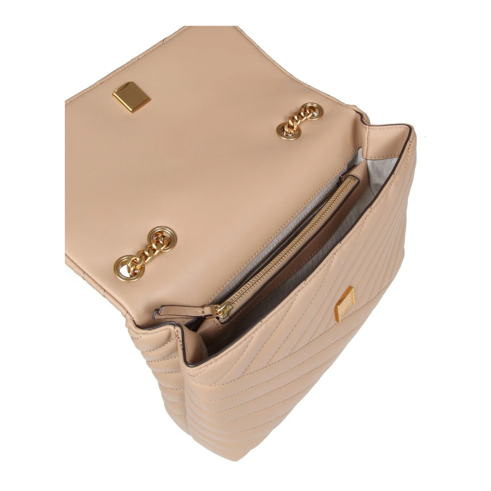 TORY BURCH Gewatteerde leren schoudertas in woestijnkleur Pink Dames