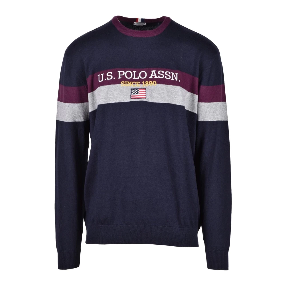 U.s. Polo Assn. Katoen Kasjmier Gebreide Trui Blue Heren