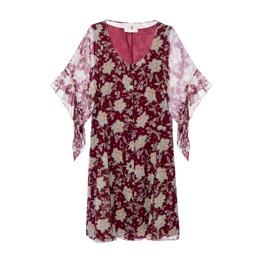 Chloé Floral-printed Klänning Red, Dam