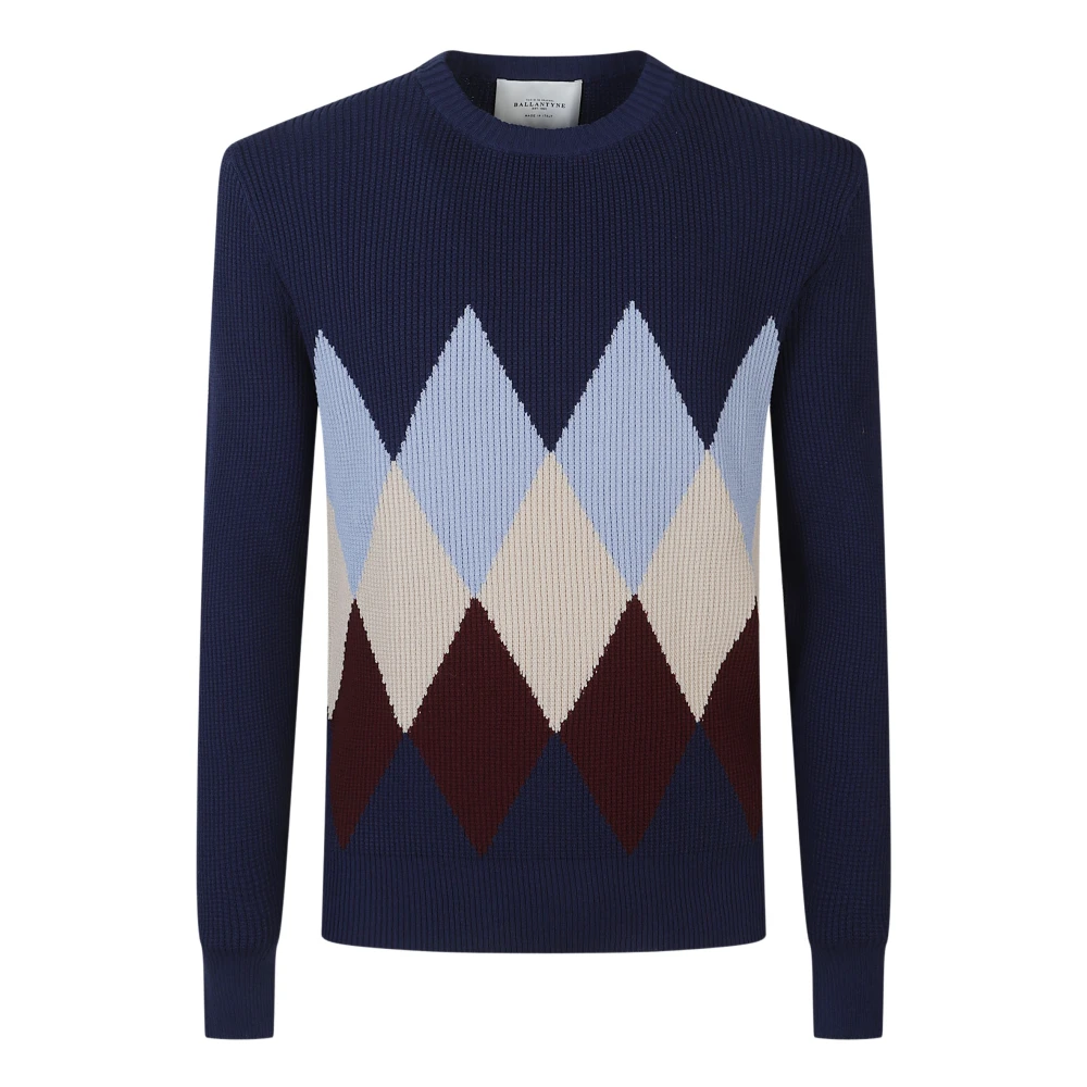Ballantyne Mannelijk Blauw Truien & Vesten Heren, 2XL, Kasjmier, R Neck Pullover