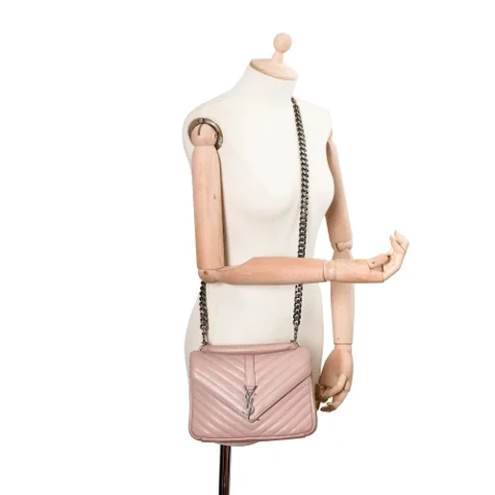 Yves Saint Laurent Vintage Pre-owned Leather handbags Pink Dames
