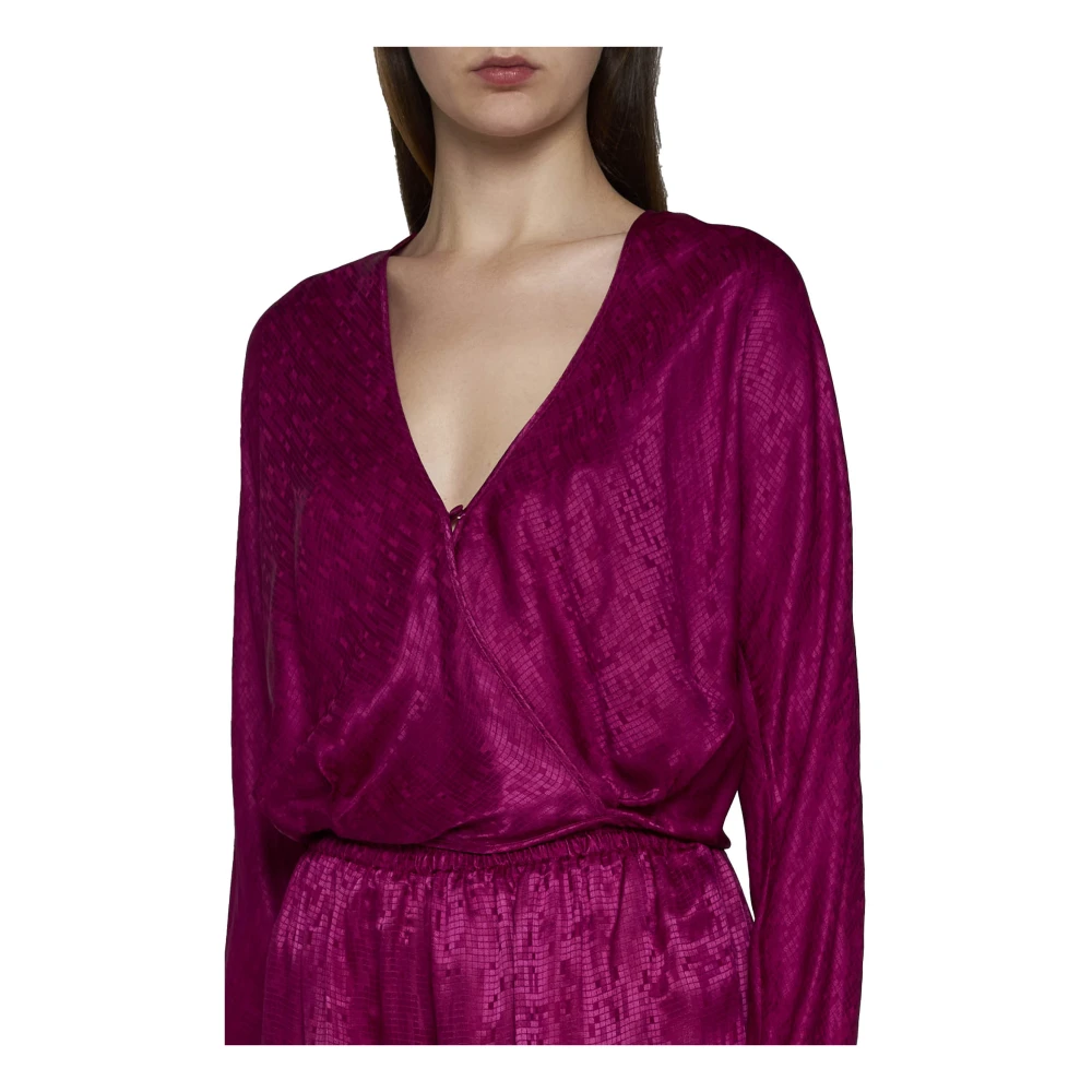 Forte Elegante Zijden Top Pink Dames
