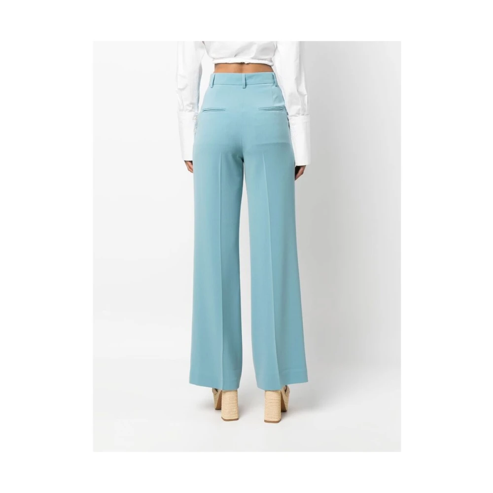 Alberto Biani Aqua Blauwe Wide-Leg Tailored Broek Blue Dames