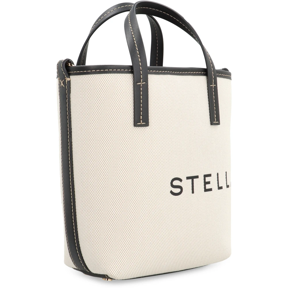 Stella Mccartney Canvas tote tas met kunstleer Beige Dames