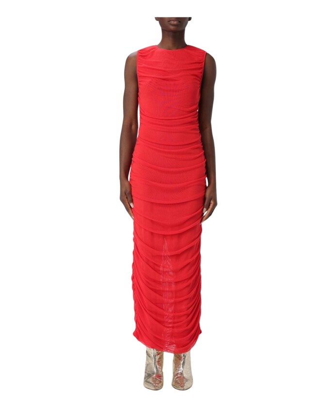 robe-longue-en-maille-rouge