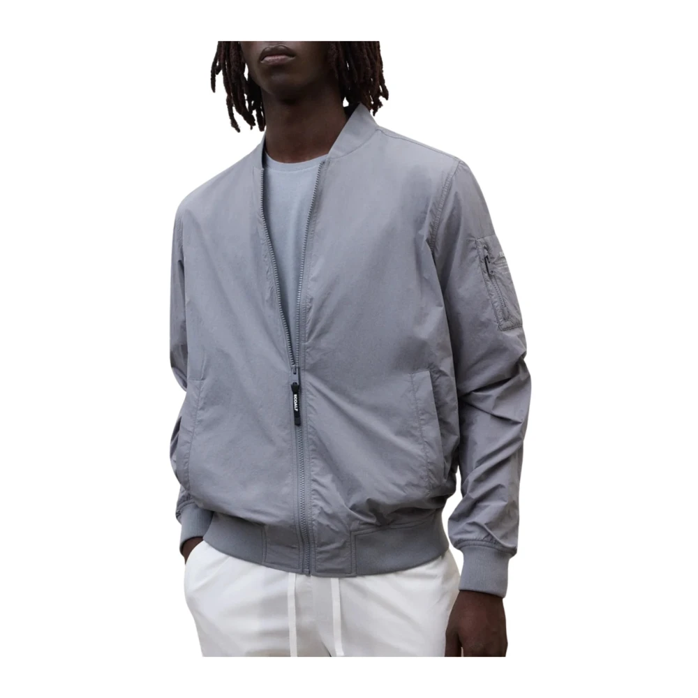 Ecoalf Men's Gray Bomber Jackets, S, Wale Jacket