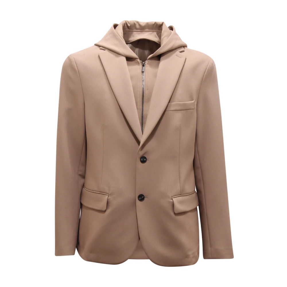 Armani Men's Beige Emporio Jacket With Removable Hood - Blazers - S - Jackets