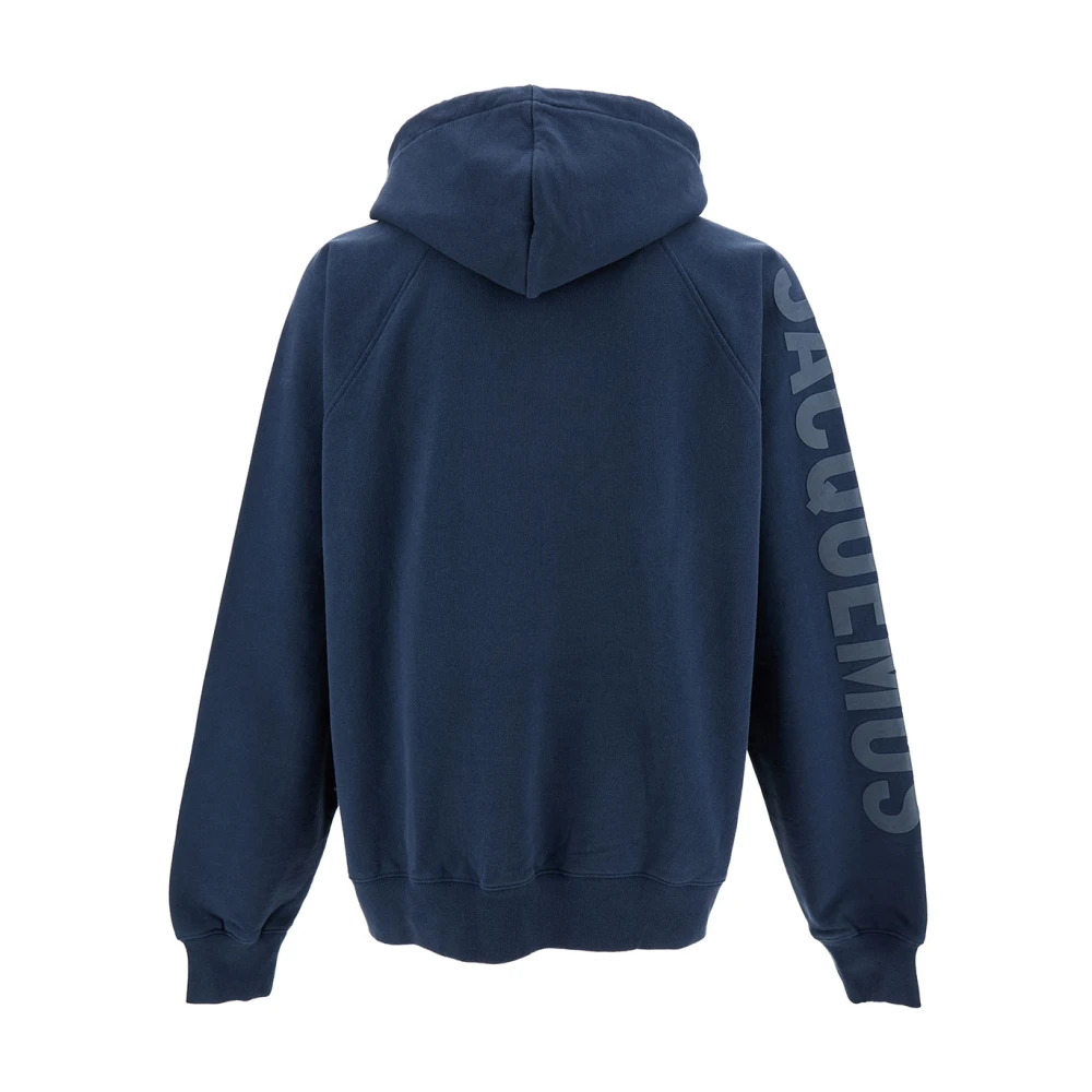 Jacquemus LE Hoodie Typo Sweaters Blue Heren