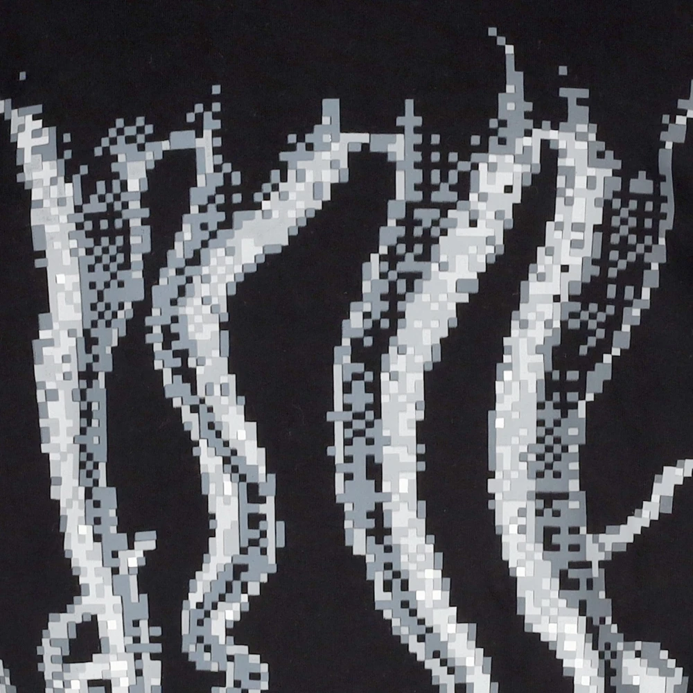 Octopus Zwarte Outline Hoodie met Tentakel Logo Black Heren