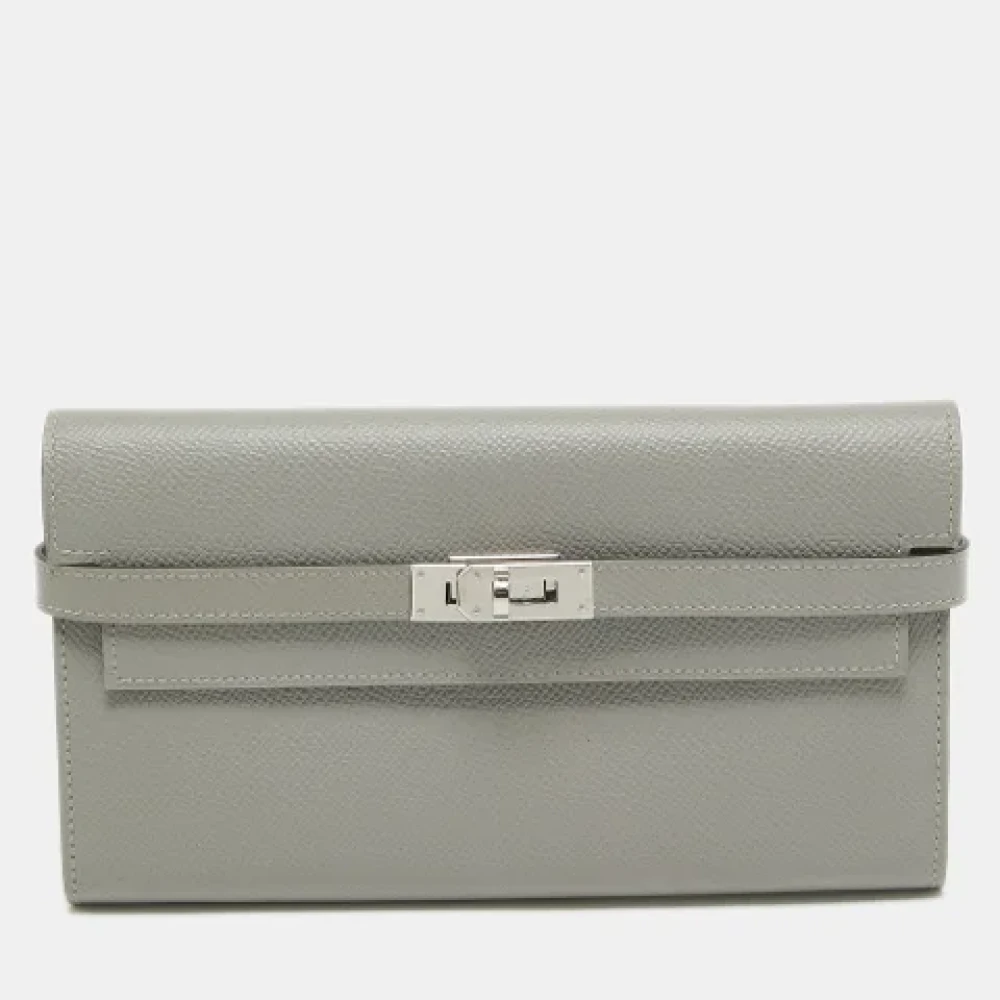 Hermès Vintage Pre-owned Leather wallets Gray Dames