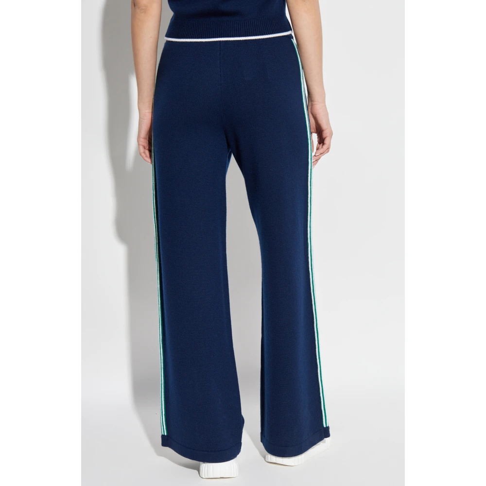 Casablanca Wollen broek met wijde pijpen Blue Dames