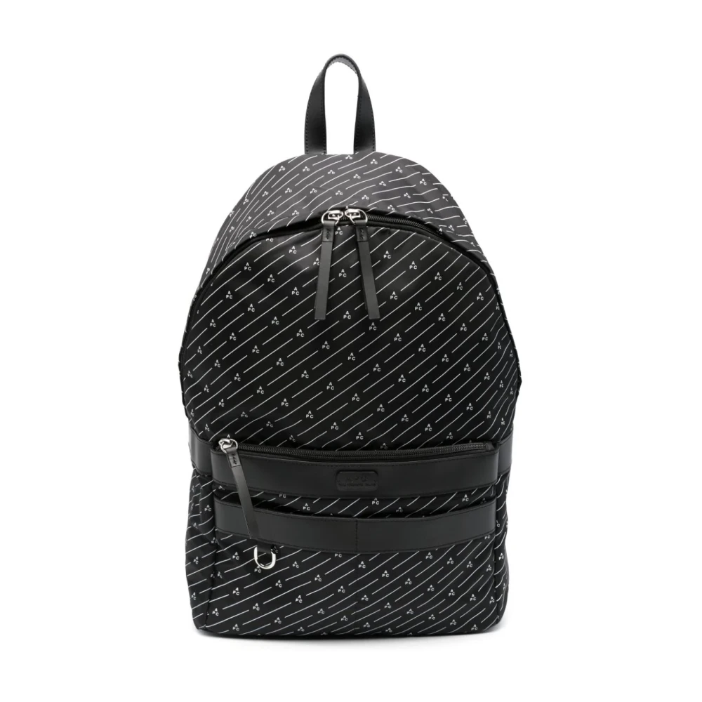 A.p.c. Milles Logo Print Rugzak Black Heren