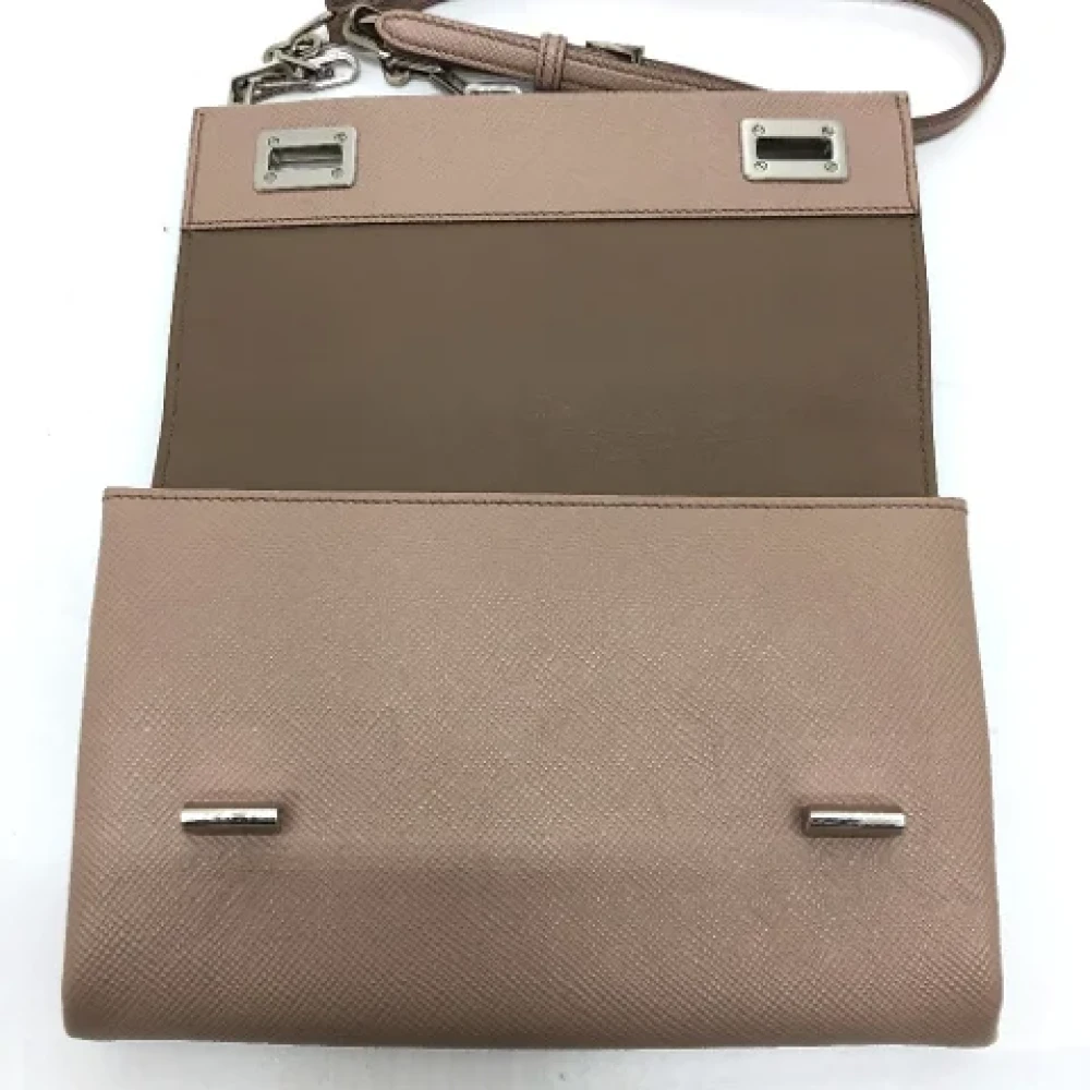 Prada Vintage Pre-owned Leather prada-bags Beige Dames