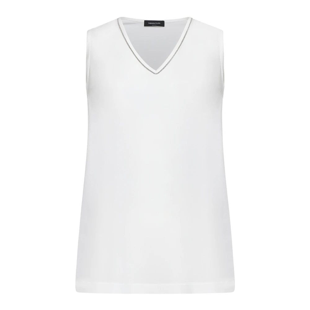 Fabiana Filippi Vit Topp Elegant Stil White, Dam