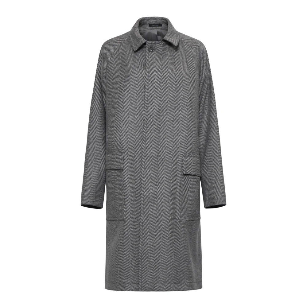 Tagliatore Visgraat Wol Kasjmier Jas Gray Heren