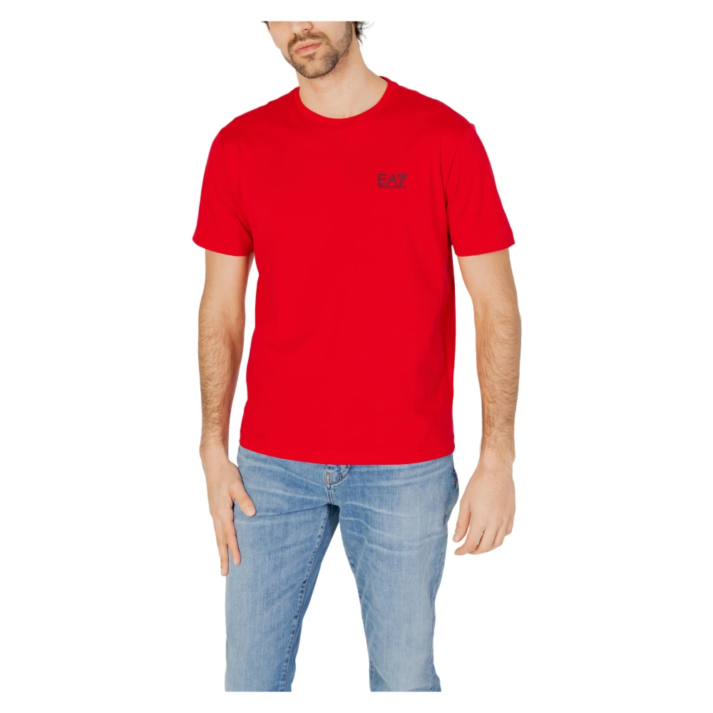 Emporio Armani EA7 Herr T-shirt Vår/Sommar Kollektion Red, Herr