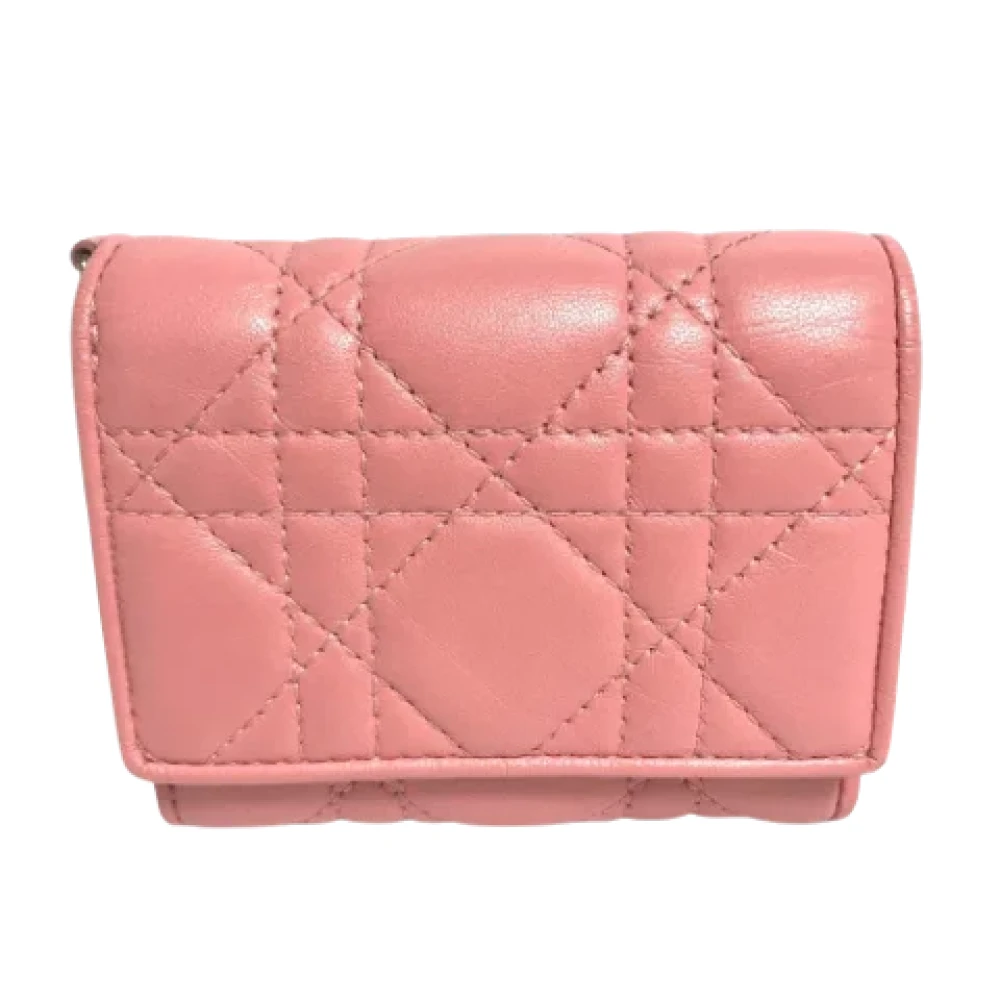 Dior Vintage Pre-owned Leather wallets Pink Dames