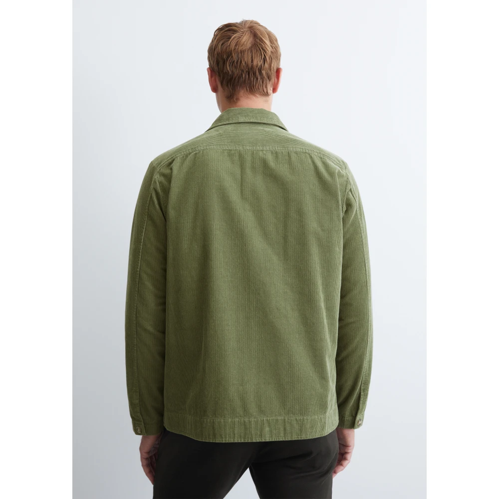 Marc O'Polo Ribfluwelen overshirt Gray Heren