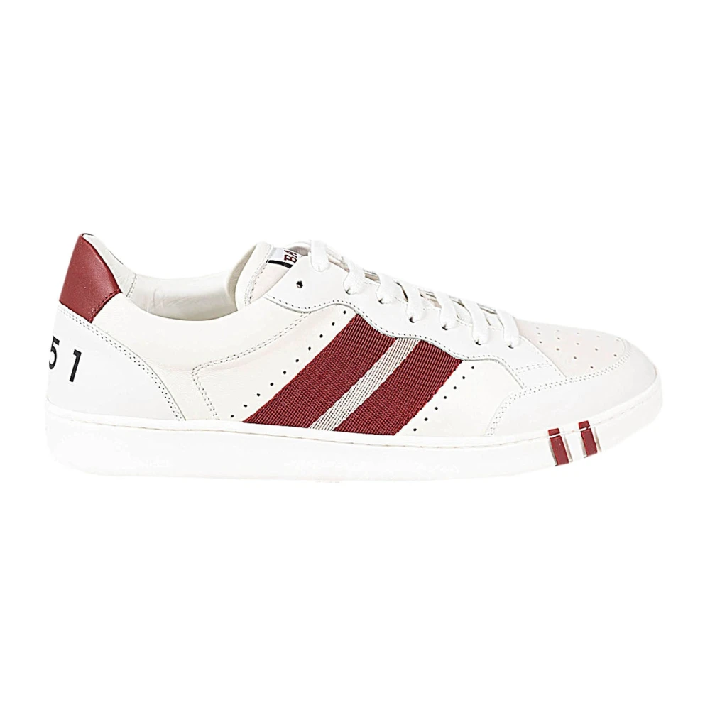 Bally Leren Sneakers met Logo Zool Heren Schoenen Wit