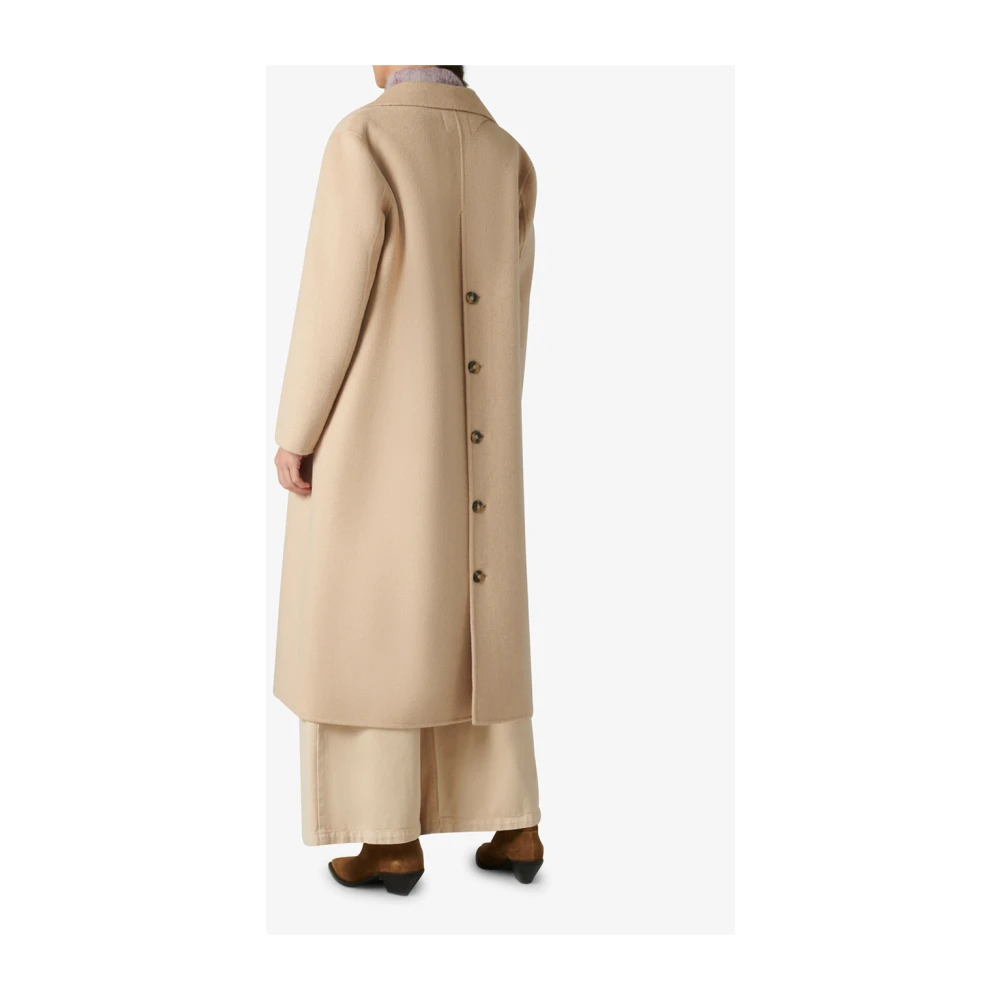 Manila Grace Elegante wollen jas beige Dames