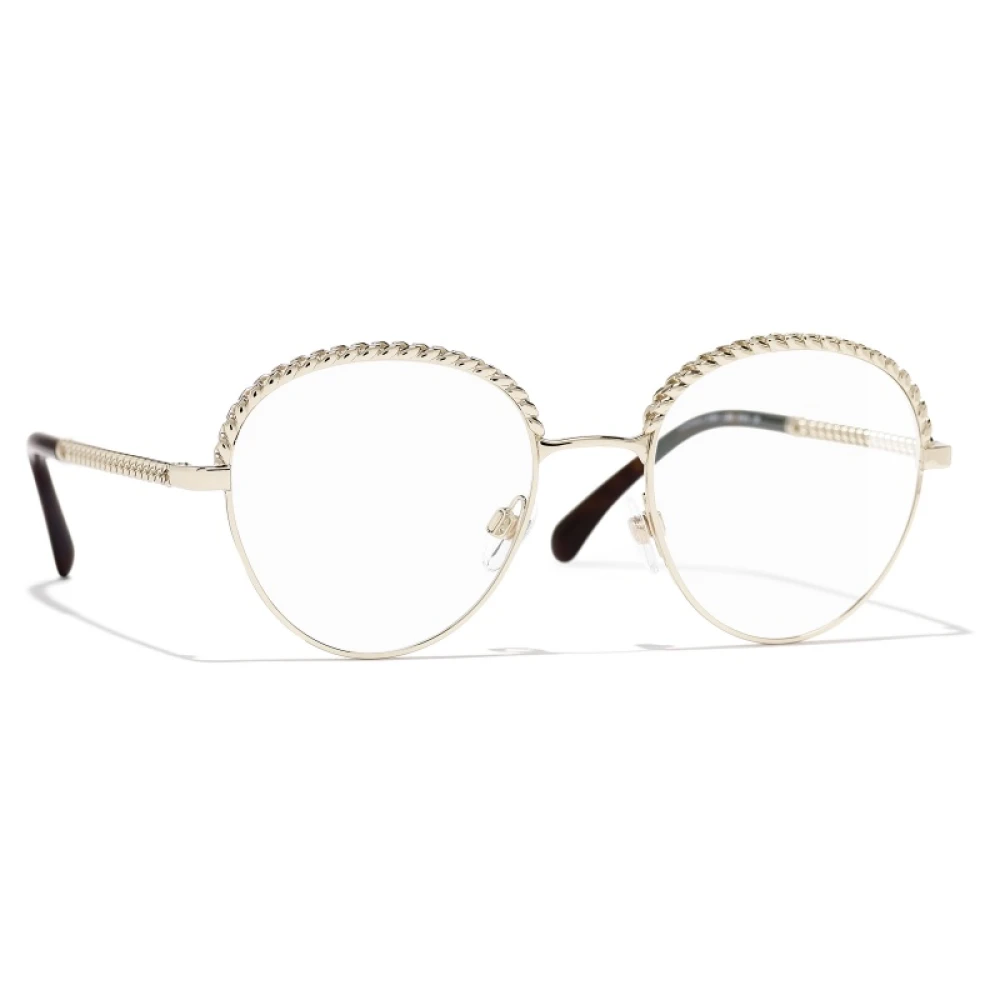 Chanel Gouden Metalen Bril Stijlvol Montuur Yellow Dames