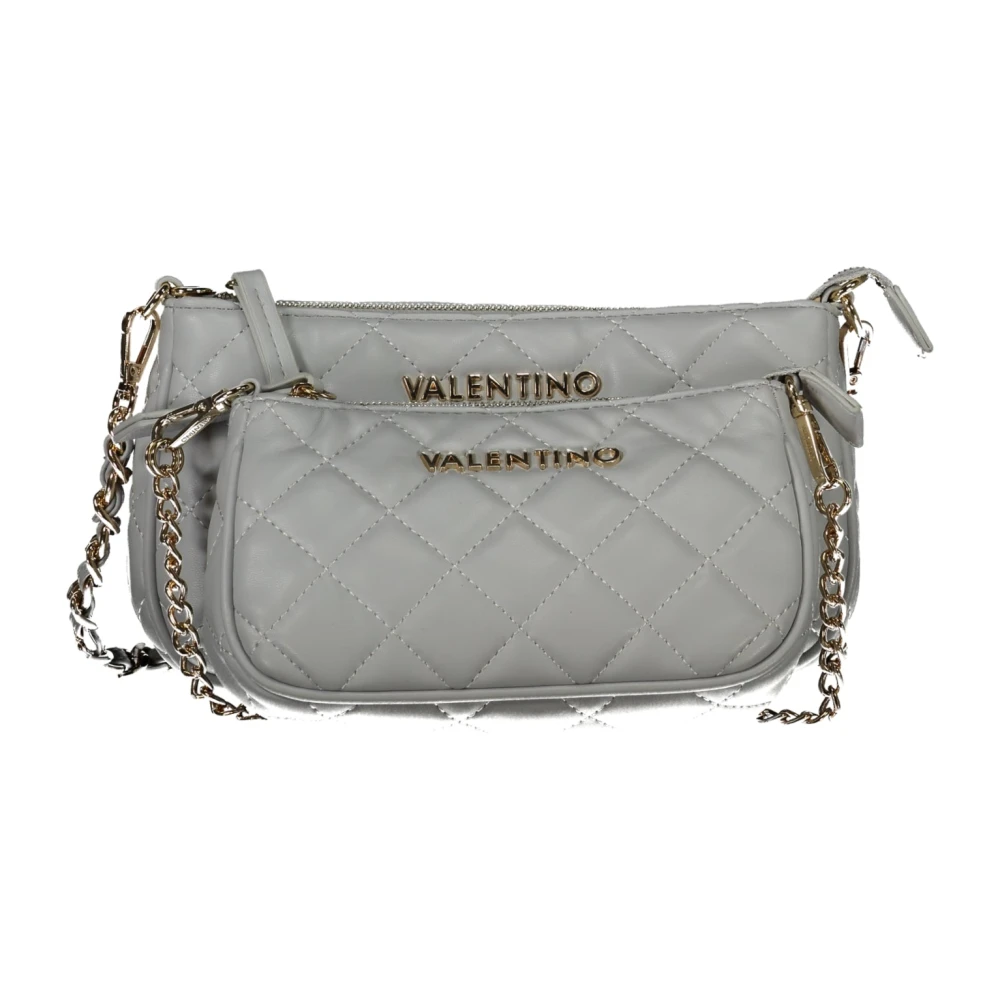 Valentino by Mario Valentino Grijze Schoudertas met Ketting en Rits Gray Dames