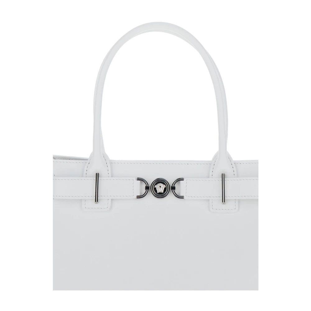 Versace Witte Grote Tote Tas Look1 White Dames