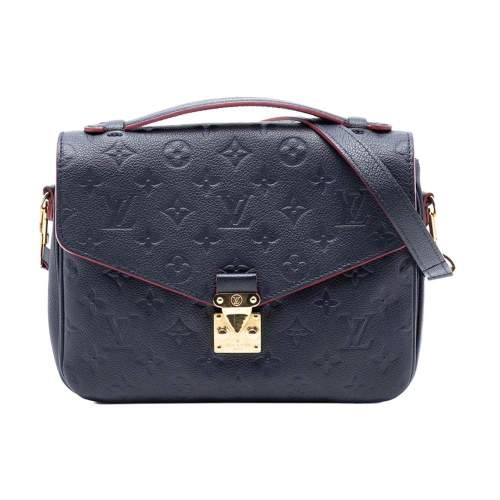 Louis Vuitton Vintage Women's Blue Pre-Owned Embossed Leather Crossbody Bag