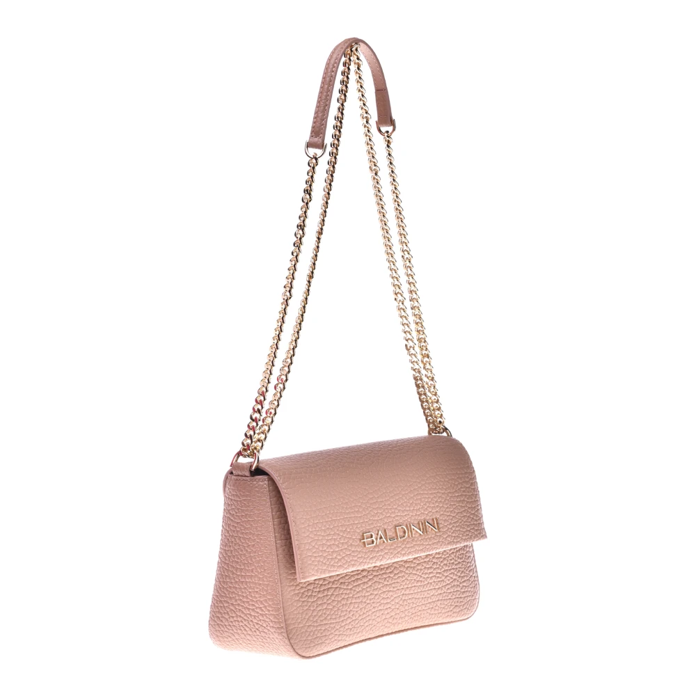 Baldinini Schoudertas in Nude Tumbled Leer Beige Dames