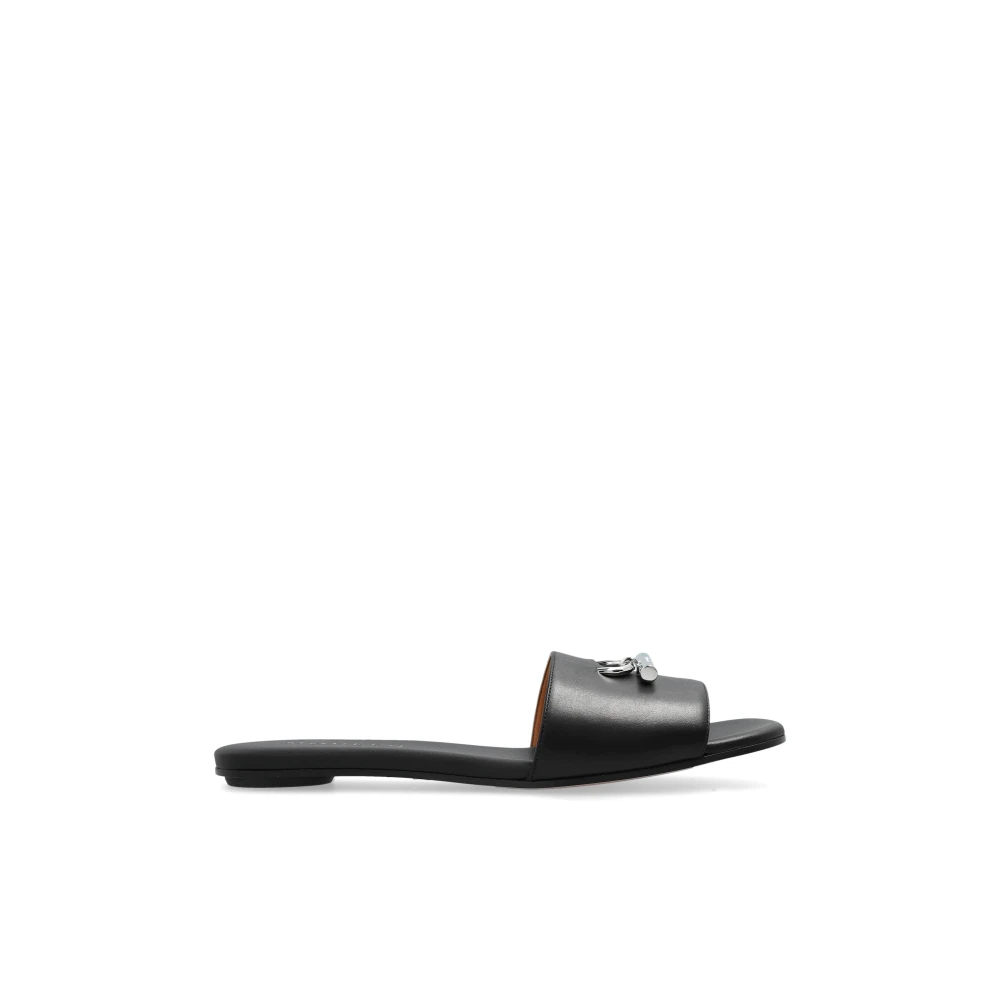 Alexander Mcqueen Black Sliders, Female, 5 Uk, Leather Slides