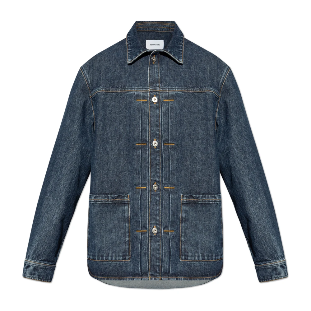 Salvatore Ferragamo Denim jack van Blue Heren