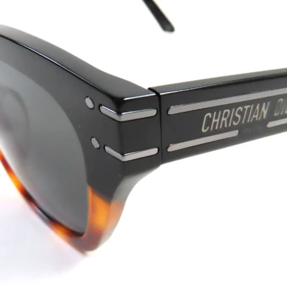Dior Vintage Pre-owned Fabric sunglasses Black Dames