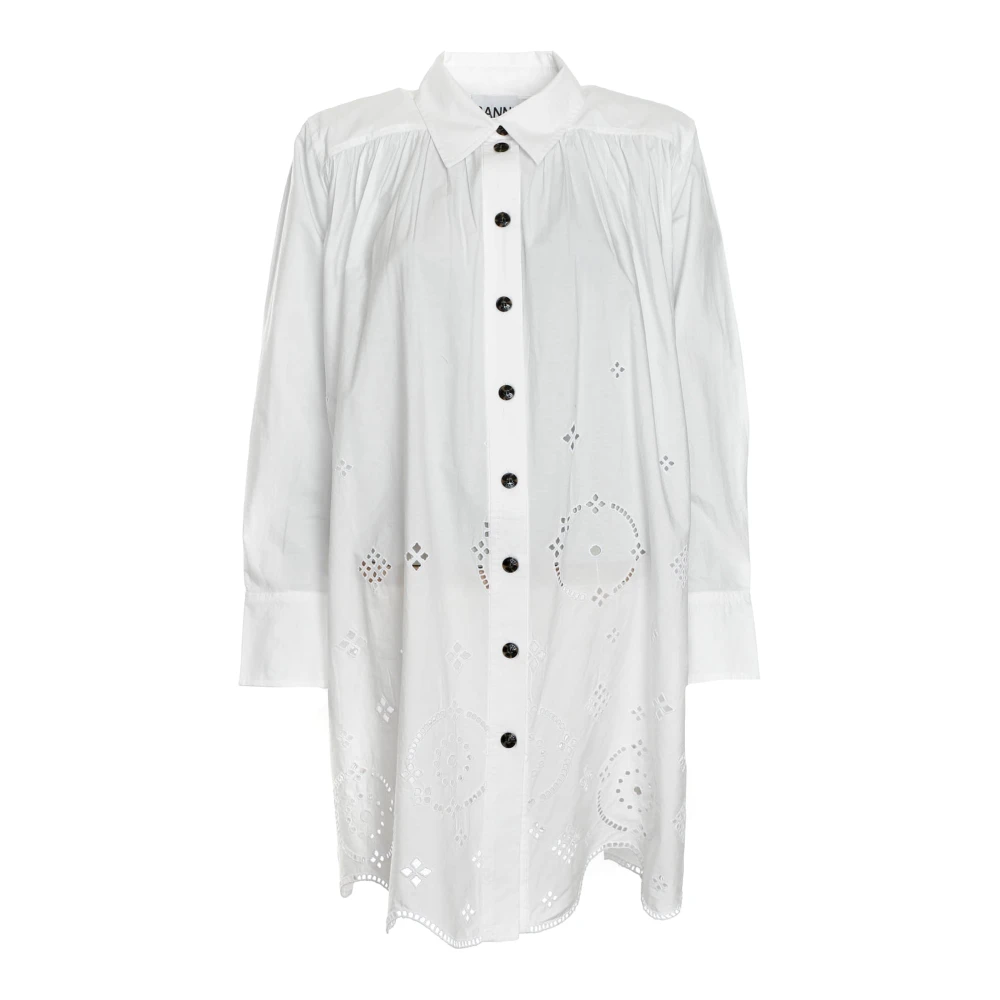 Ganni Shirt Dresses White Dames