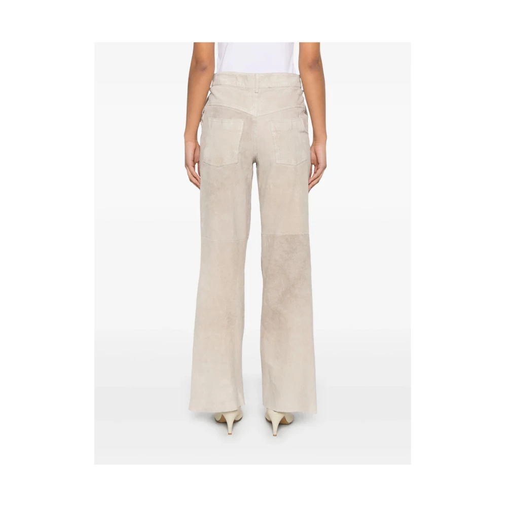 Salvatore Santoro Lichtgrijze Leren Broek met Zakken Gray Dames