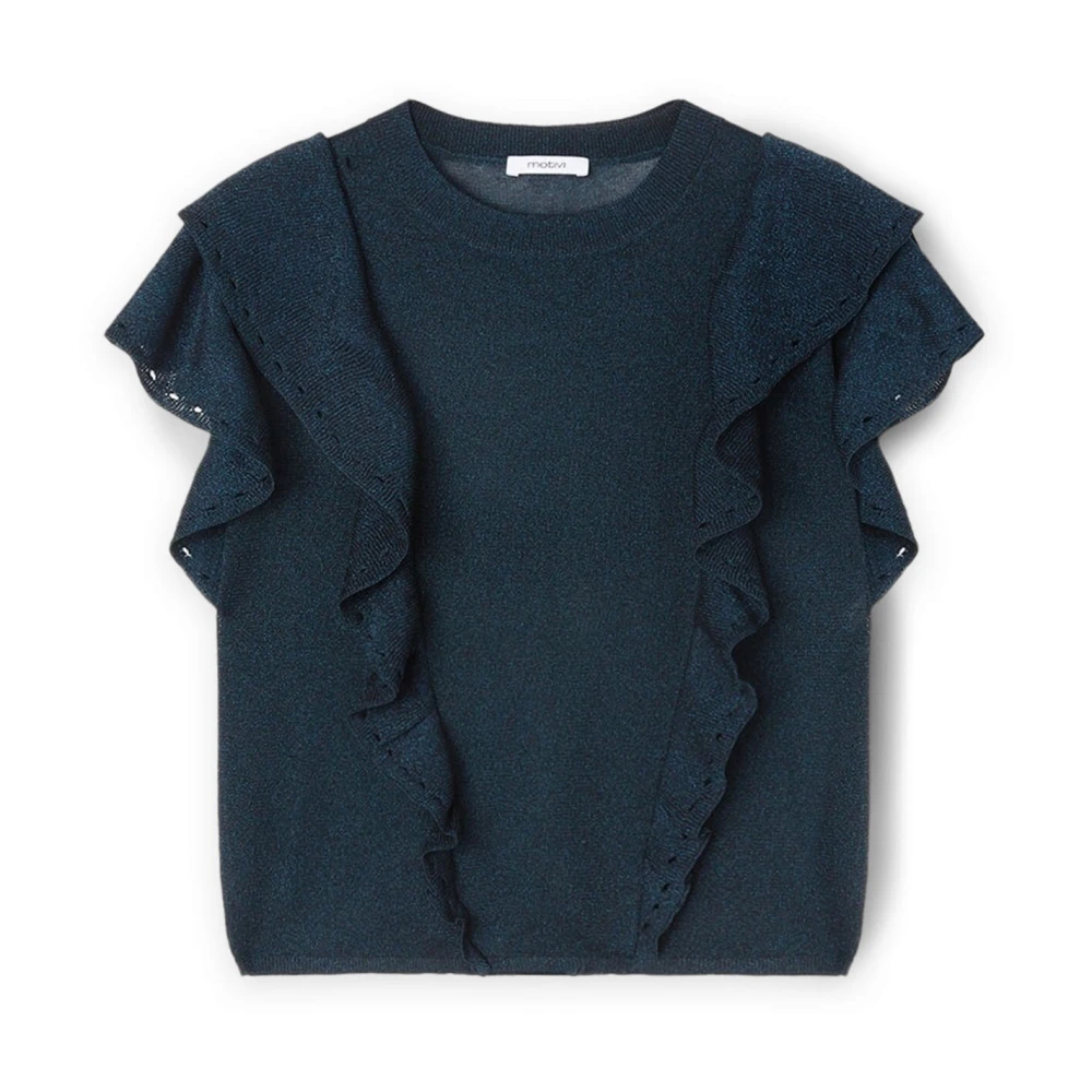 Motivi Lurex-trui met ruches Blue Dames