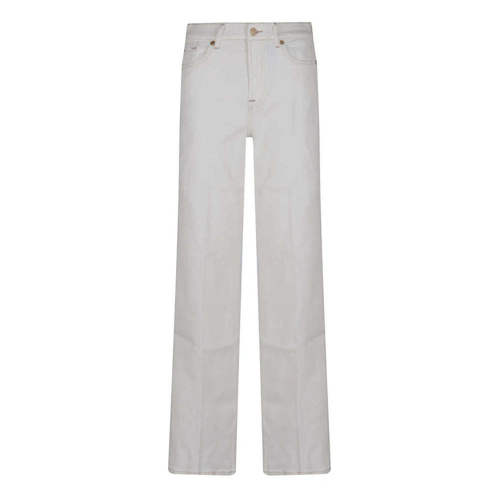 7 For All Mankind Jeans Straight Pre-owned White Dames