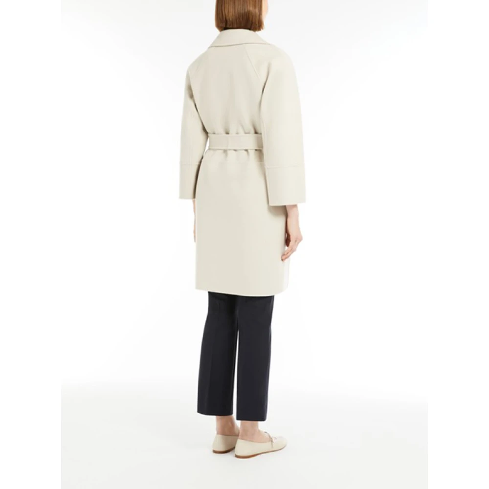 Max Mara Korte jas van zuivere wol wijde snit Beige Dames