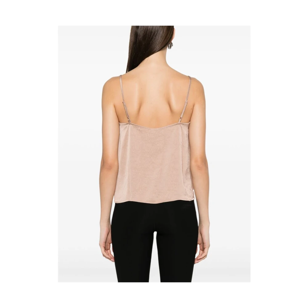 BAUM UND PFERDGARTEN Kanten V-hals Spaghettibandjes Top Beige Dames