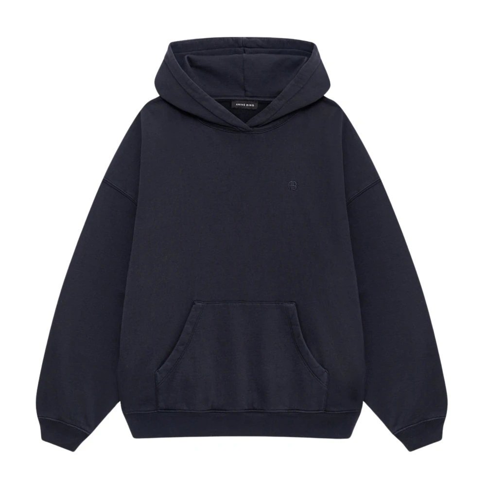 Anine Bing Women's Black Hoodies, Xs, Harvey Sweatshirt Stencil