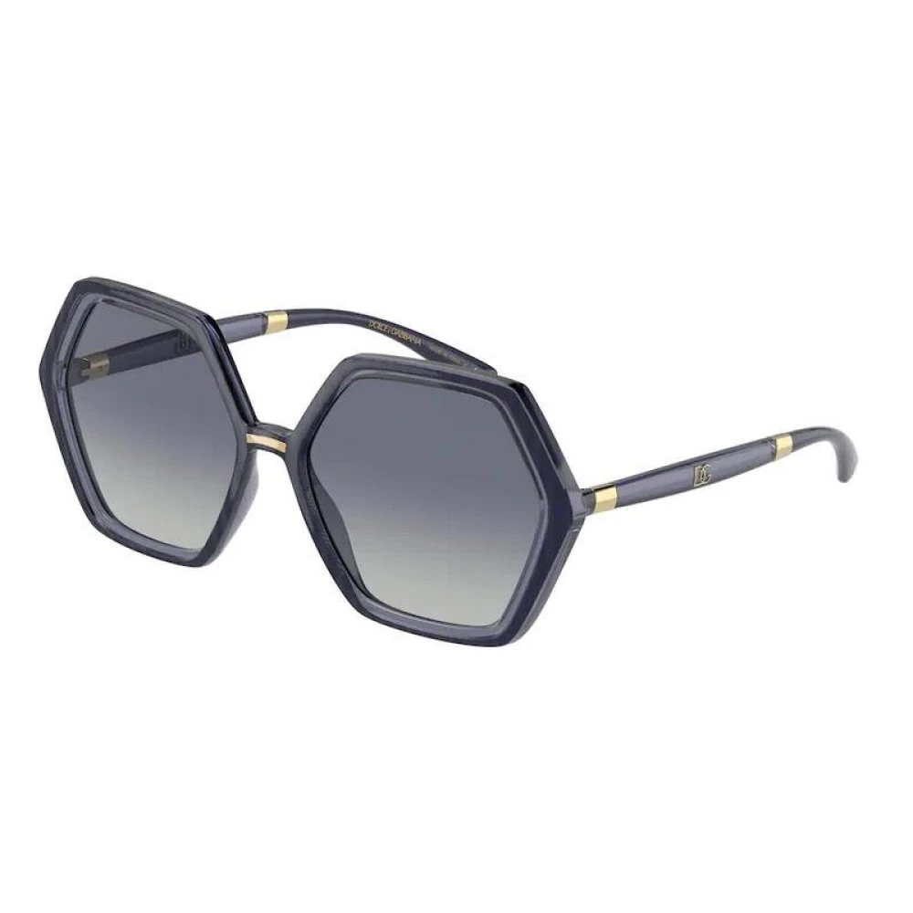 Dolce & Gabbana Geometriska ram solglasögon Blå Dam